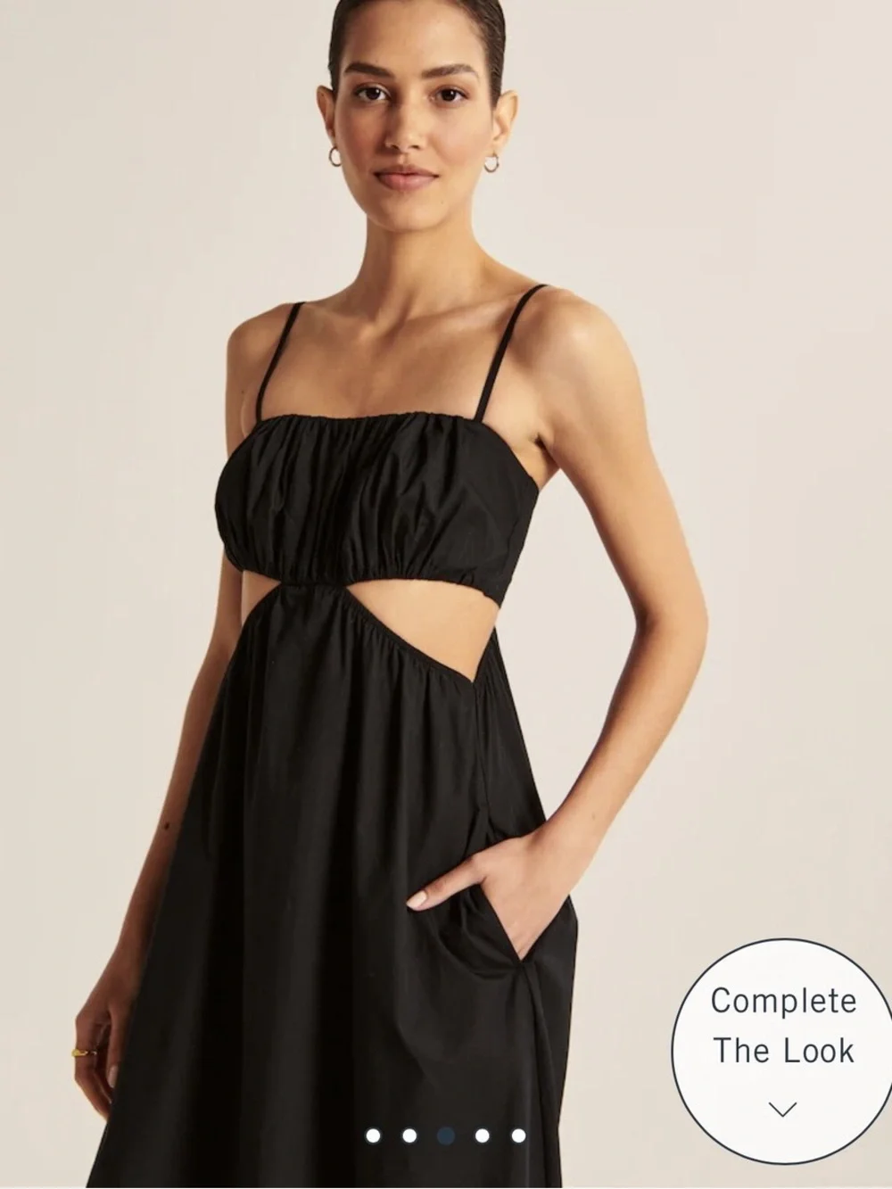 Abercrombie & Fitch Black Sleeveless Cutout Maxi Dress